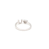 925 Silver Enamel Red Heart Shaped Love You Open Ring For Womens