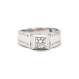 925 Sterling Silver Cubic Zirconia Mens Ring