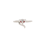 925 Sterling Silver Fox Head Shaped Cubic Zircon Ring
