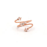 Rose Gold Plated Cubic Zircon Gemstone 925 Sterling Silver Ring