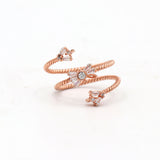 Rose Gold Plated Cubic Zircon Gemstone 925 Sterling Silver Ring