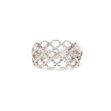 Cubic Zircon 925 Sterling Silver Filigree Ring