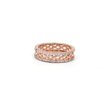 Designer Rose Gold Plated 925 Sterling Silver Band Ring