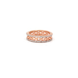Designer Rose Gold Plated 925 Sterling Silver Band Ring