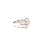 925 Sterling Silver Black And White Cubic Zircon Stone Ring