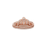 Rose Gold Plated Crown Shaped 925 Sterling Silver Ring