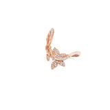 Butterfly 925 Sterling Silver Rose Gold Plated Gorgeous Ring