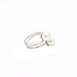 By Pass 925 Sterling Silver Pearl Gemstone Ring
