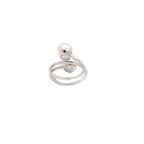 By Pass 925 Sterling Silver Pearl Gemstone Ring