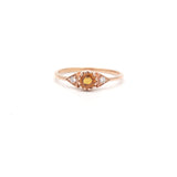 Natural Citrine Gemstone 925 Sterling Silver Rose Gold Plated Ring