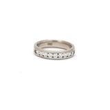 925 Sterling Silver Channel Setting Cubic Zircon Stone Band Ring