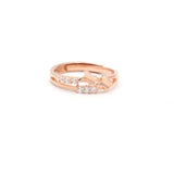 925 Sterling Silver Rose Gold Plated Butterfly Cubic Zircon Ring