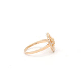 Floral Shaped Cubic Zirconia Rose Gold Plated 925 Sterling Silver Ring