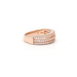925 Sterling Silver Cubic Zirconia Rose Gold Plated Ring