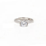 Round Cubic Zircon Stone 925 Sterling Silver Ring