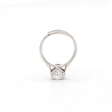 Round Cubic Zircon Stone 925 Sterling Silver Ring