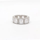 925 Sterling Silver Rectangle Shaped Cubic Zircon Stone Ring