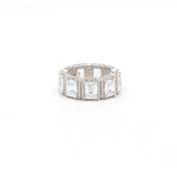 925 Sterling Silver Rectangle Shaped Cubic Zircon Stone Ring
