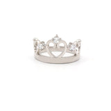 Crown Shape 925 Solid Silver Cubic Zircon Ring
