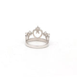 Crown Shape 925 Solid Silver Cubic Zircon Ring