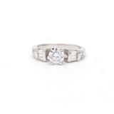 Round Shaped Cubic Zircon Stone 925 Sterling Silver Ring