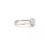 Floral Design 925 Sterling Silver Cubic Zircon Stone Ring