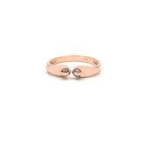 Pigeon Shape Sapphire Rose Gold Plated Silver Ring