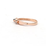 Pigeon Shape Sapphire Rose Gold Plated Silver Ring