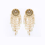 White And Red Stone Enamel Print Earring