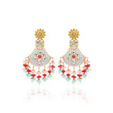 Traditional White Stone Enamel Painted Earring