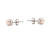Gorgeous 925 Sterling Silver Round Shaped Pearl Gemstone Earring Stud