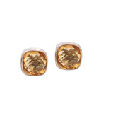 Square Citrine Gemstone Earring