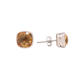 Square Citrine Gemstone Earring