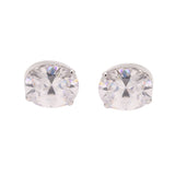Natural White Topaz Oval Cut Gemstone 925 Sterling Silver Stud Earring