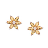 Floral Shape Citrine Gemstone Stud