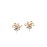 Floral Shape Citrine Gemstone Stud