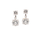 925 Sterling Silver Drop Dangle Natural White Topaz Gemstone Earring