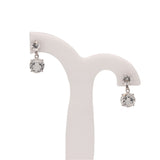 925 Sterling Silver Drop Dangle Natural White Topaz Gemstone Earring