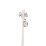 925 Sterling Silver Drop Dangle Natural White Topaz Gemstone Earring