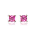 Pink Stone & Cubic Zirconia Earring