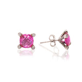 Pink Stone & Cubic Zirconia Earring