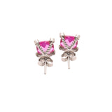 Pink Stone & Cubic Zirconia Earring