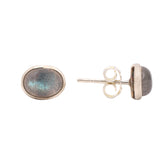 925 Sterling Silver Natural Oval Shaped Labradorite Gemstone Earring