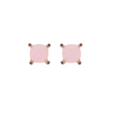 Cushion Shape Rose Quartz Earring