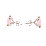 Cushion Shape Rose Quartz Earring