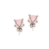 Cushion Shape Rose Quartz Earring
