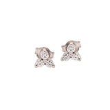 Three Leaf Clover 925 Sterling Silver Cubic Zirconia Stone Earring For Gift