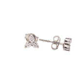 Three Leaf Clover 925 Sterling Silver Cubic Zirconia Stone Earring For Gift