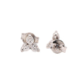 Three Leaf Clover 925 Sterling Silver Cubic Zirconia Stone Earring For Gift