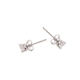 Round Prong Set Tiny Cubic Zirconia 925 Sterling Silver Stud Earring